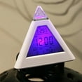 thumbnail image 5 of HOTBEST 7 Color LED Digital Alarm Clock Pyramid Alarm Clock Battery Powered Night Light Desk Clock with Music Snooze Temperature 12/24h for Bedroom Office Decoration, 5 of 9