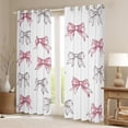 thumbnail image 2 of Manfei Lovely Bowtie Ribbon Black Out Curtains,Cute Bow Pattern Curtains Pack of 2 (42x63 Each),White Silver Pink Bedroom Curtains For Teens,Ultra Soft Home Decor, 2 of 6