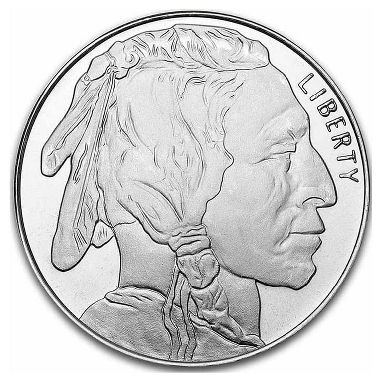 1 oz Buffalo Silver Round Coin - Bullion, American Mint (Lot, Roll, Tube of  20) - Walmart.com