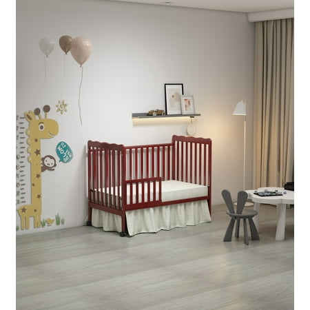 Euroco 3-in-1 Convertible Crib Baby Crib with Drawers Wood and Metal White