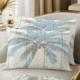 thumbnail image 2 of Throw Pillow Covers 12x20 Inch Inch Set of 2 Light Blue Palm Tree Decorative Pillow Covers Wood Grain Cushion Cover Pillowcase for Sofa Couch Bed Home Decor, 2 of 9
