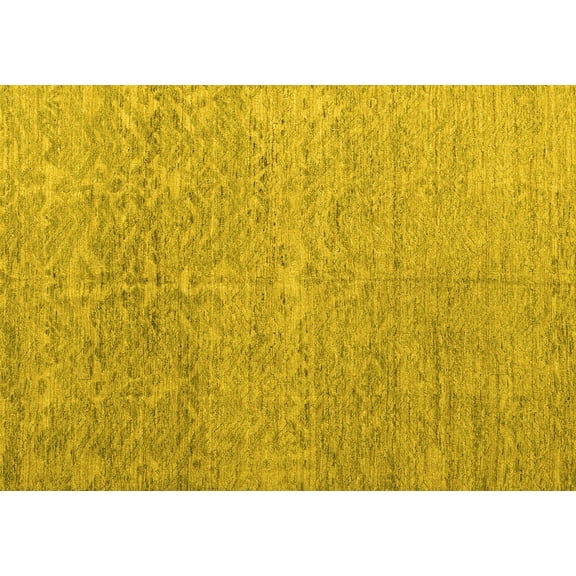 Ahgly Company Indoor Rectangle Abstract Yellow Modern Area Rugs, 5' x 7'