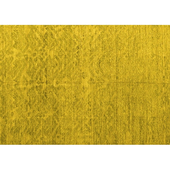 Ahgly Company Indoor Rectangle Abstract Yellow Modern Area Rugs, 7' x 9'