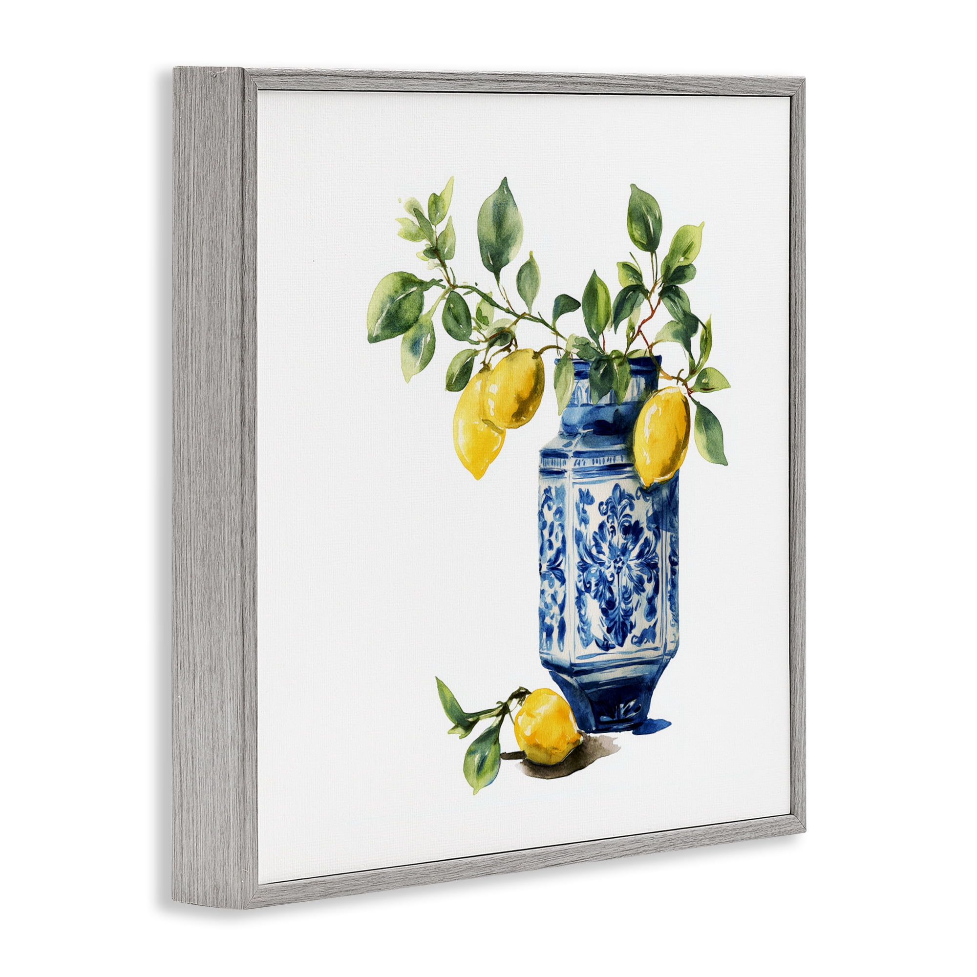 Stupell Industries Ornate Lemon Treasures Gray Framed Giclee Art, design by Svetlana Aleynikova