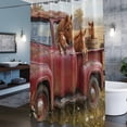 thumbnail image 6 of Farm Horse Animal Shower Curtain, Vintage Red Truck Daisy Brown Tree House Waterproof Shower Curtain Set with 12 Hooks Lightweight Bath Curtains Fabric Bathroom Decor 48x72 Inches, 6 of 9