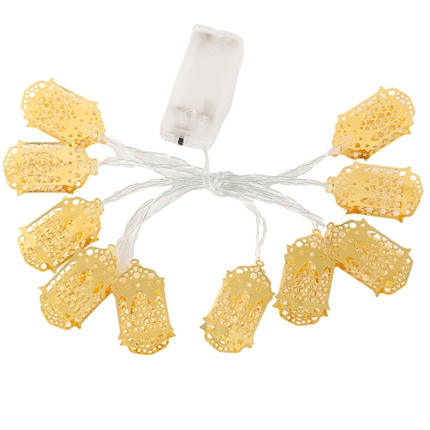 Kearding Lámpara Eid Mubarak, decoraciones de Ramadán, adornos artísticos, luces de cadena, accesorios de ambiente operados por batería, cadenas de Kits de decoración para fiestas Kearding HA061923-00