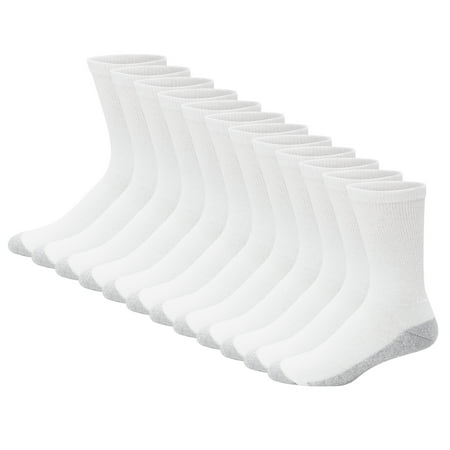 Hanes Men's Double Tough Durability Crew Socks, 12-pack