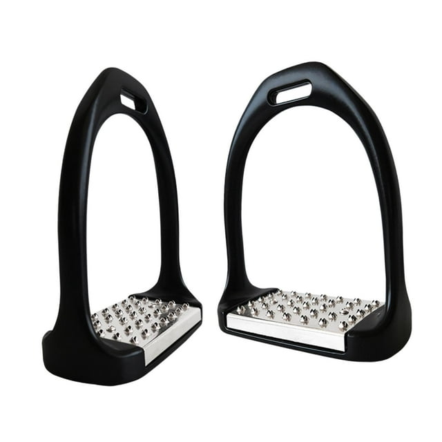 2 estribos para silla de montar de caballo, estribos ecuestres, fáciles de instalar, estribos sólidos y seguros, estribos para caballos para jinetes Negro