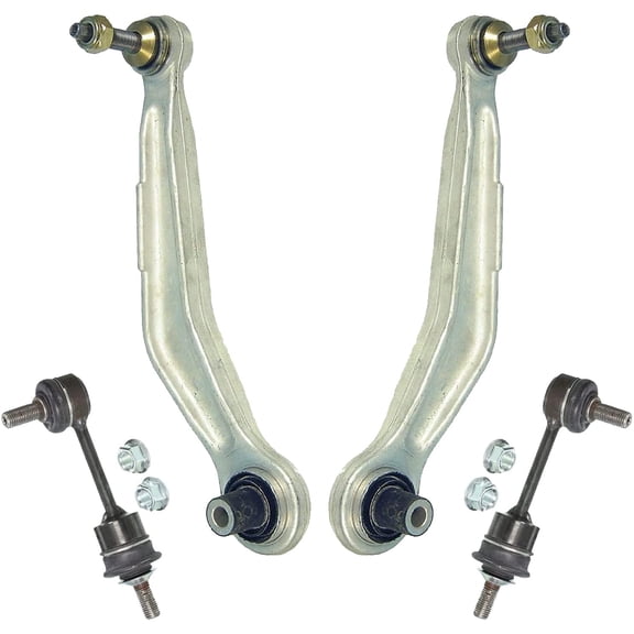 Detroit Axle - Rear Upper Rearward Control Arms and Sway Bar Links Replacement for 2004-2005 BMW 525i 530i - 4pc Set