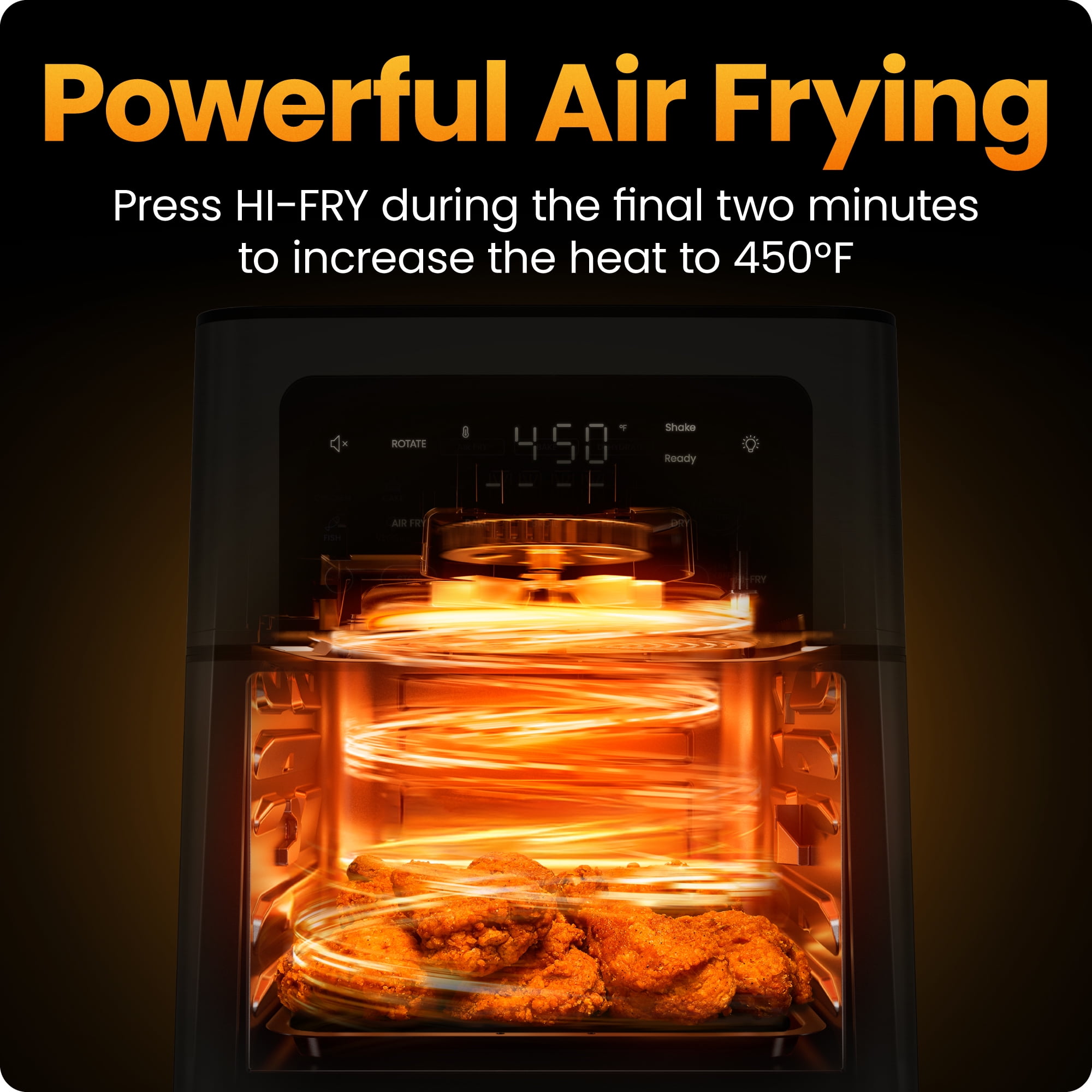 Chefman 14-Quart Multifunctional Air Fryer+ with 5 Cooking Functions – Black