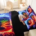 thumbnail image 4 of Erosebridal Teens Abstract Flame Soccer Twin Bedding Sets 7-Piece,Sport Football Hexagon Bedding Comforter Set for Kids Boys Girls,Black Reversible,Lightweight Room Decor, 4 of 6