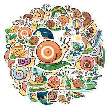 Waterproof Snail Stickers Vinyl Animal Stickers Colorful Cute Stickers for Notebooks Laptops Suitcases