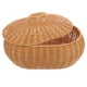 thumbnail image 1 of Cesta tejida con tapa, cesta para el hogar, cesta para guardar comida, pan, frutas y huevos., 1 of 5