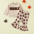 thumbnail image 2 of Gunia Holiday Outfits Sets For Girls Toddler Baby Xmas Candy Crewneck Sweatshirt With Stripe Flare Pants Set Winter Clothes Trendy Outwear, 2 of 7