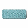 thumbnail image 1 of Summer Computer Mouse Pad, Blossoms of Cotton and Branches on a Blue Toned Backdrop Harvest Pattern, Rectangle Non-Slip Rubber Mousepad Large, 31" x 12", Aqua Brown and White, by Ambesonne, 1 of 2