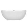 thumbnail image 3 of Brooklyn 67 Inch Freestanding Bathtub in White with Matte Black Drain and Overflow Trim, 3 of 9