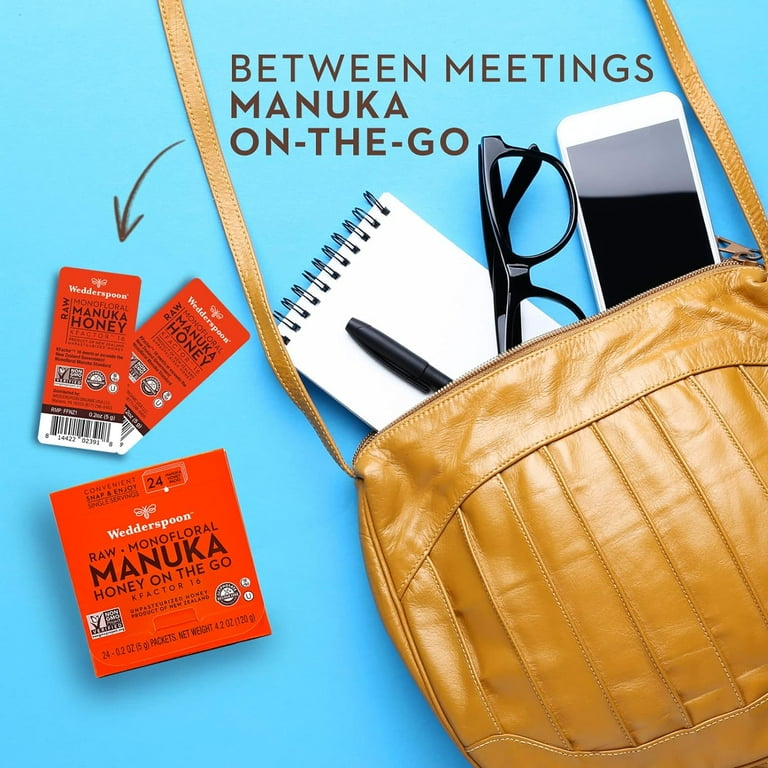 Wedderspoon Raw Monofloral Manuka Honey On The Go, Kfactor Wedderspoon Raw Monofloral Manuka Honey On The Go, Kfactor