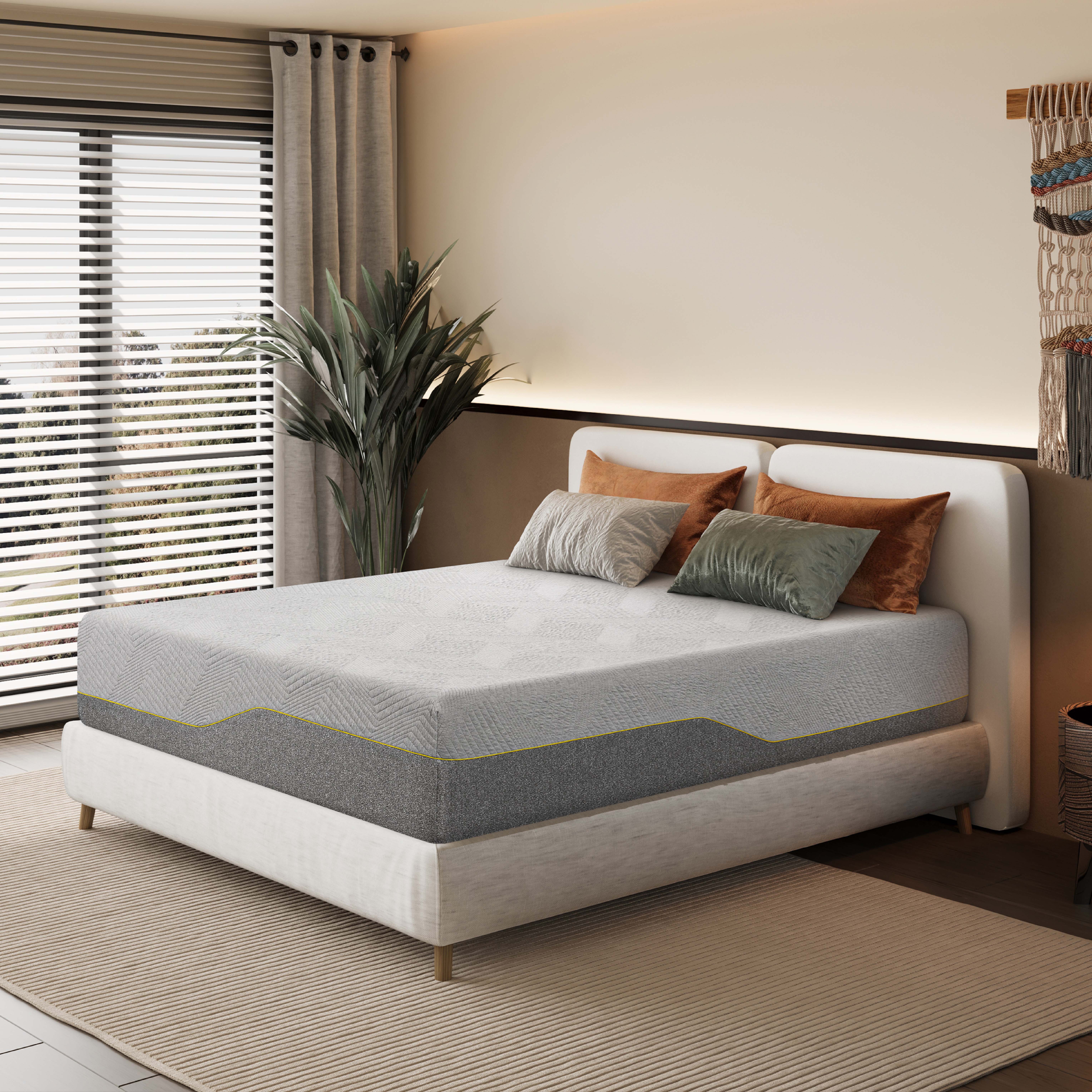 MLILY Ego Gray King Mattress,14 inch Gel Memory Foam Mattress, King Size Mattress in a Box, Medium