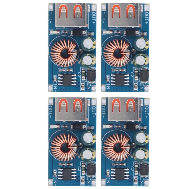 Módulo de potencia reductor, 4 módulos reductores, módulo de cargador USB ajustable, convertidor de CC, tecnología avanzada