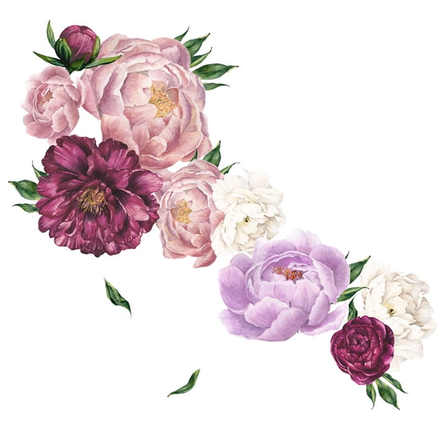 Dengmore Peony Rose Flowers Wall Art Sticker Decals Kid Room Nursery Home Decor Gift