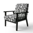 thumbnail image 2 of Designart "Black and White Geometric" Upholstered Patterned Accent Chair and Arm Chair, 2 of 5
