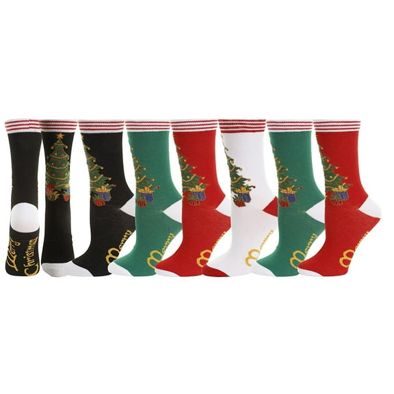 Fuzzy Socks, Christmas Holiday Socks, Soft & Cozy, Size: 9-11. - 6 Pair Pack.