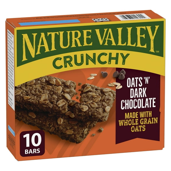 Nature Valley Crunchy Granola Bars, Oats 'n Dark Chocolate, 42 g, 5 ct, 10 bars, 210 g