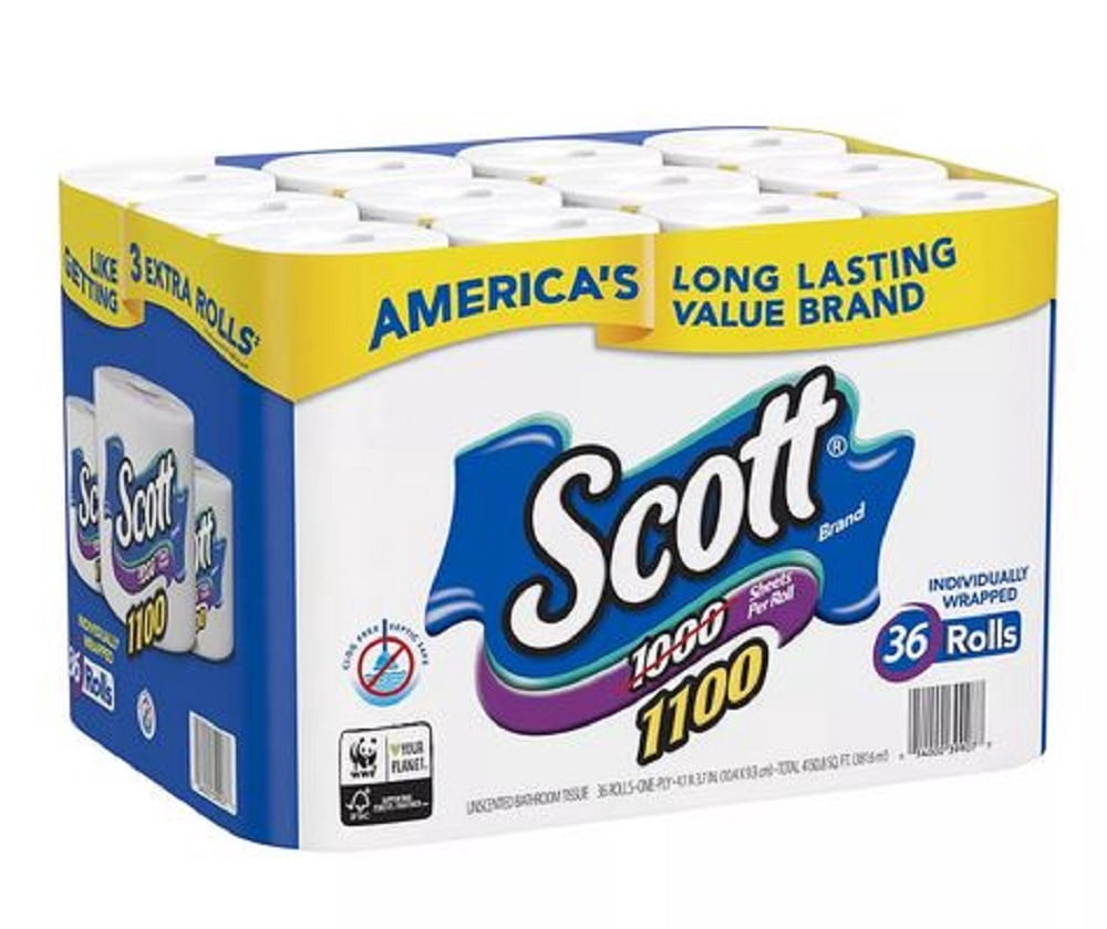 Product of Scott 1100-Sheets,1-Ply Bath Tissue, 36 pk.