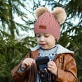 thumbnail image 2 of Ausyst Hats Clearance! NEW 1-11 Years Old For Girls Boys Kids Winter Beanie Hat Warm Knit Thick Ski Cap With Fluff Ball, 2 of 7
