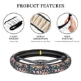thumbnail image 3 of Kdxio Vintage Floral Print Elastic Stretch Steering Wheel Cover,Auto Steering Wheel Cover,15 Inch Anti-Slip,Warm in Winter and Cool in Summer,Fit Suvs,Vans Cars,Trucks, 3 of 7