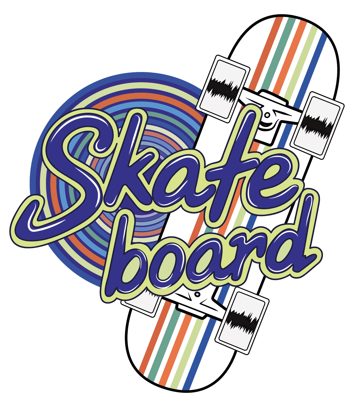 Skateboard Creative Artwork Design Vinyl Wall Decal Unique and Abstract Skate Board Phrase Art
