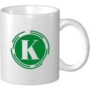 Mugs For Dad-Coffe Mugs-Monogram Green K Circle Letter Mug Personalised Unique Gift Ideas-11 OZ-Personalized Coffee Mug-Friends Mug