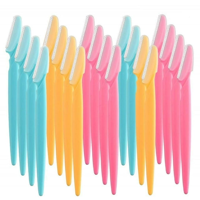 24Pcs Eyebrow Facial Hair Razors Precision Trimmer Safety Shaper Shaver Multipurpose for Women and Men with Precision Cover(Random Color)