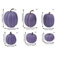 thumbnail image 3 of Fall Decor 7 PCS Purple Foam Artificial Pumpkins Set Assorted Sizes Matte Fake Pumpkin Ornaments Modern Autumn Harvest Thanksgiving Halloween Table Tiered Tray Home Decor, 3 of 6