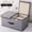 Grey L, variant on 1PCS Double Lattice Fabric Storage Box Foldable Double Lid Home Wardrobe Organizer for Clothes And Plush Toys