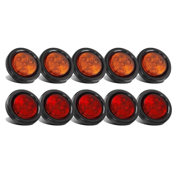 Luz de señalización lateral para remolque Partsam 2, 4 LED, redonda, 12 V, IP67