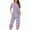 Purple capris pjs sets women, variant on Womens Pajamas Capris Sets 2 Piece Sleep Capris and Short Sleeve Tops Elegant Floral Printed Sleepwear Set Casual Summer Loungewear White,XXL