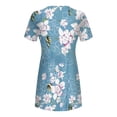 thumbnail image 4 of DondPO Midi Dresses for Women Summer Dresses Women's Dresses Short Sleeve Dating Beach Casual Loose Dress Plus Size Dresses Womens Dresses Blue Dress XL, 4 of 5