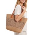 thumbnail image 3 of BadPiggies Women's Straw Shoulder Bag Large Rattan Woven Totes Handmade Summer Beach Handbag Top Handle Purse - Khaki, 3 of 10
