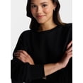 thumbnail image 4 of No Boundaries Boxy Fleece Sweatshirt, Midweight, Women's XXS-XXL, 4 of 5