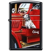 Zippo Lighter American Hero Firefighter's Dog Paul Walsh Black Matte