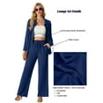 thumbnail image 3 of MINTREUS Lounge Sets for Women Casual Long Sleeve Button Down Shirt and Drawstring Wide Leg Pants Two Piece Outfits with Pockets Pjs, 3 of 6