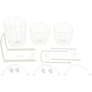 Laundry Basket with Wheels 3 Tier Rolling Laundry Hamper with 3 Removable Wire Basket Metal Laundry Cart for Room Organizer White