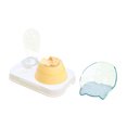 thumbnail image 3 of Juego de cuencos para botella de agua para mascotas, alimentación lenta, dispensador de agua automático inclinado de 15 grados, cuenco para botella para gatos y perros, amarillo, 3 of 5