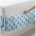 thumbnail image 2 of Sailboat Bed Skirt, Lose Wavy Stripes Current in the Sea Double Canvas Sail Boats, Elastic Bedskirt Dust Ruffle Wrap Around for Bedding Decor, 4 Sizes, Purple Grey Seafoam, by Ambesonne, 2 of 2