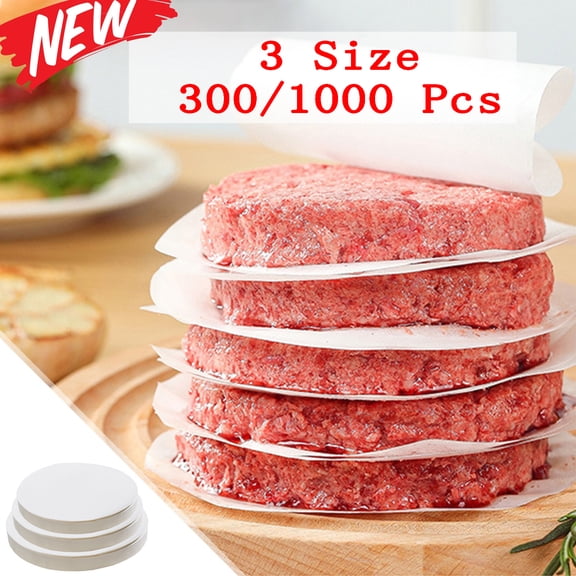 KOYPTL 300/1000 Pcs Hamburger Patty Paper Thickened Burger Paper Non Stick Oil Separating Paper for Smash Burger Press Burger Patty Maker Separating Freezing & More 3 Size(9/11/13cm)