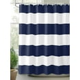 thumbnail image 2 of Navy Blue White Stripes Simple Shower Curtain, Geometric Waterproof Shower Curtain Set with 12 Hooks Lightweight Washable Fabric Shower Curtains for Bathroom 36x72 Inches, 2 of 6