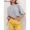 thumbnail image 4 of Women T Shirt Cotton 100℅ Summer Basic Tee Short Sleeve Tops Loose Tshirts 2024 Casual Women‘s White Basic T Shirts For Women, 4 of 7