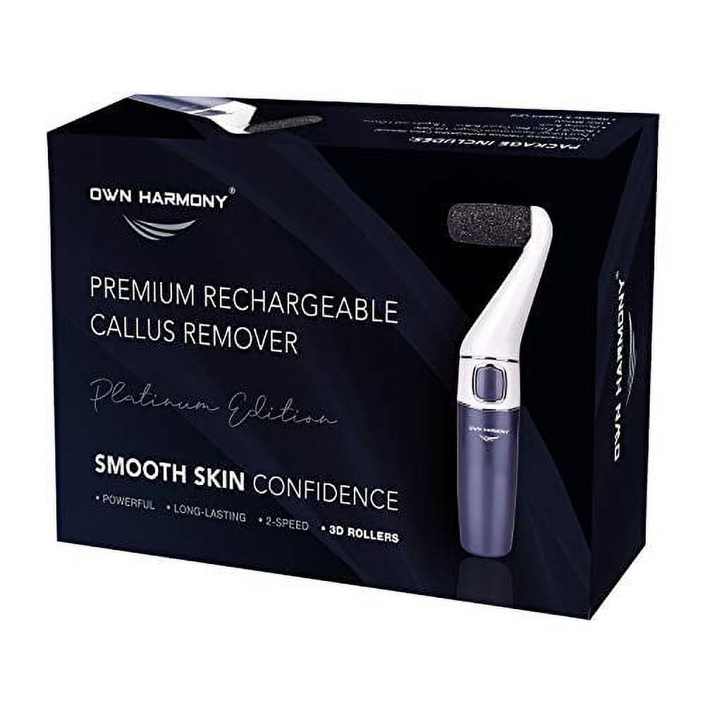 Electric Foot Callus Remover Rechargeable: Own Harmony Professional Pedicure Tools (New Design) Electronic Foot File Sander Perfect Pedi Best for Hard Skin Removal and Dry Cracked Heels Feet Care