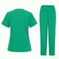 thumbnail image 3 of Scrubs for Women Set – Medical Uniform, Binding Top and Drawstring Pants Womens Scrub Sets Green XL, 3 of 3